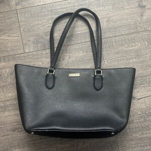 kate spade Black Saffiano Leather Tote with Double Straps